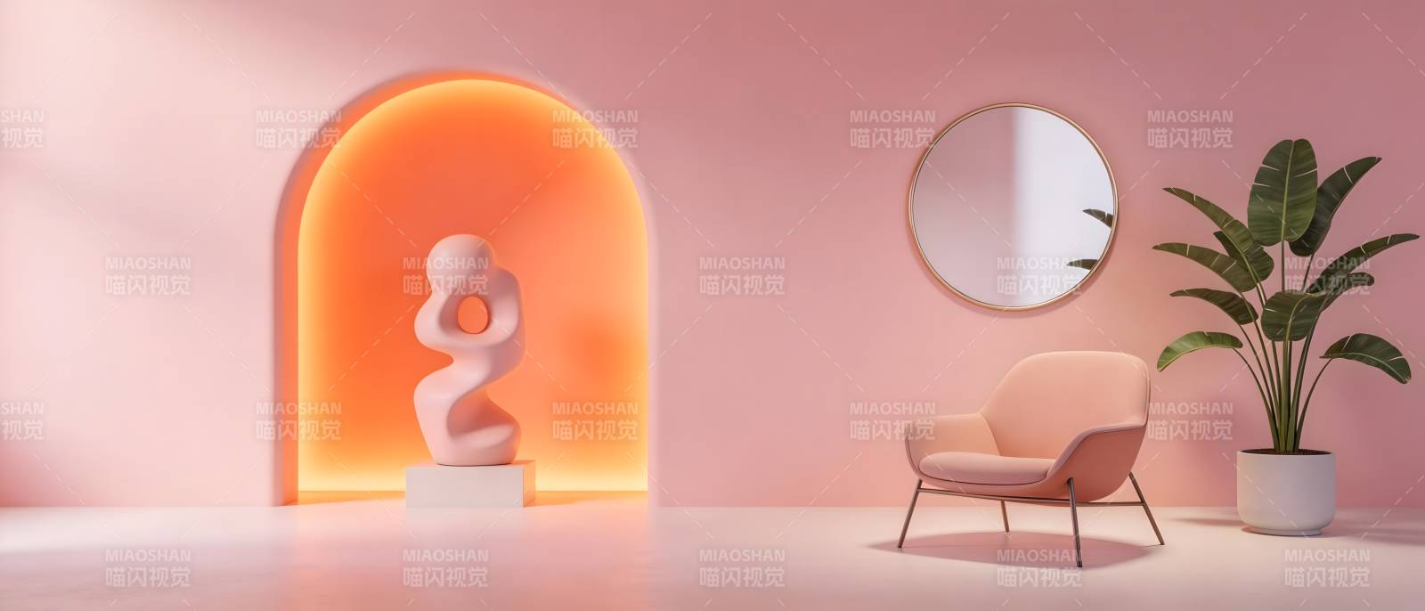 粉色空间艺术角落图片