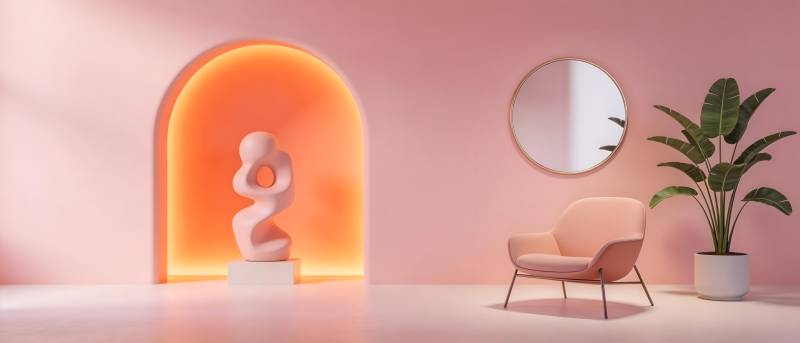 粉色空间艺术角落图片