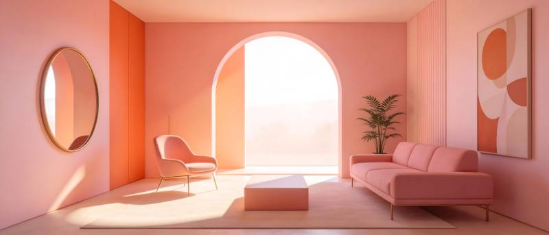 粉色梦幻客厅图片