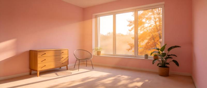 粉红房间阳光照耀图片