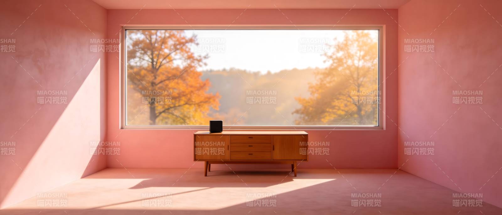 秋日窗景静谧室图片