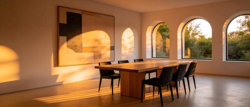 光影中的现代会议室图片