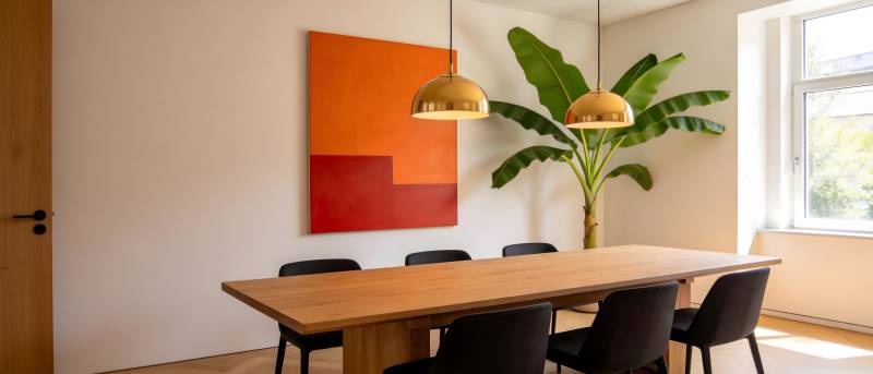 现代简约餐厅一角图片