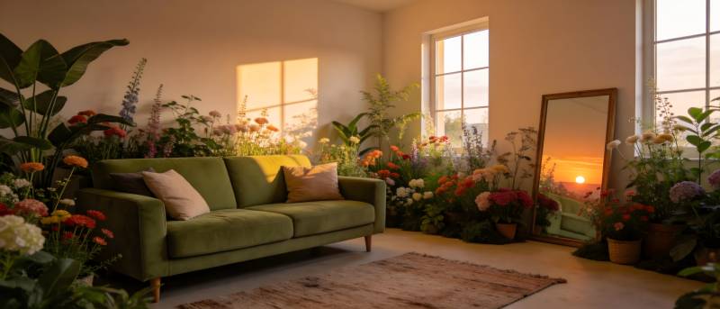 绿意盎然的客厅图片