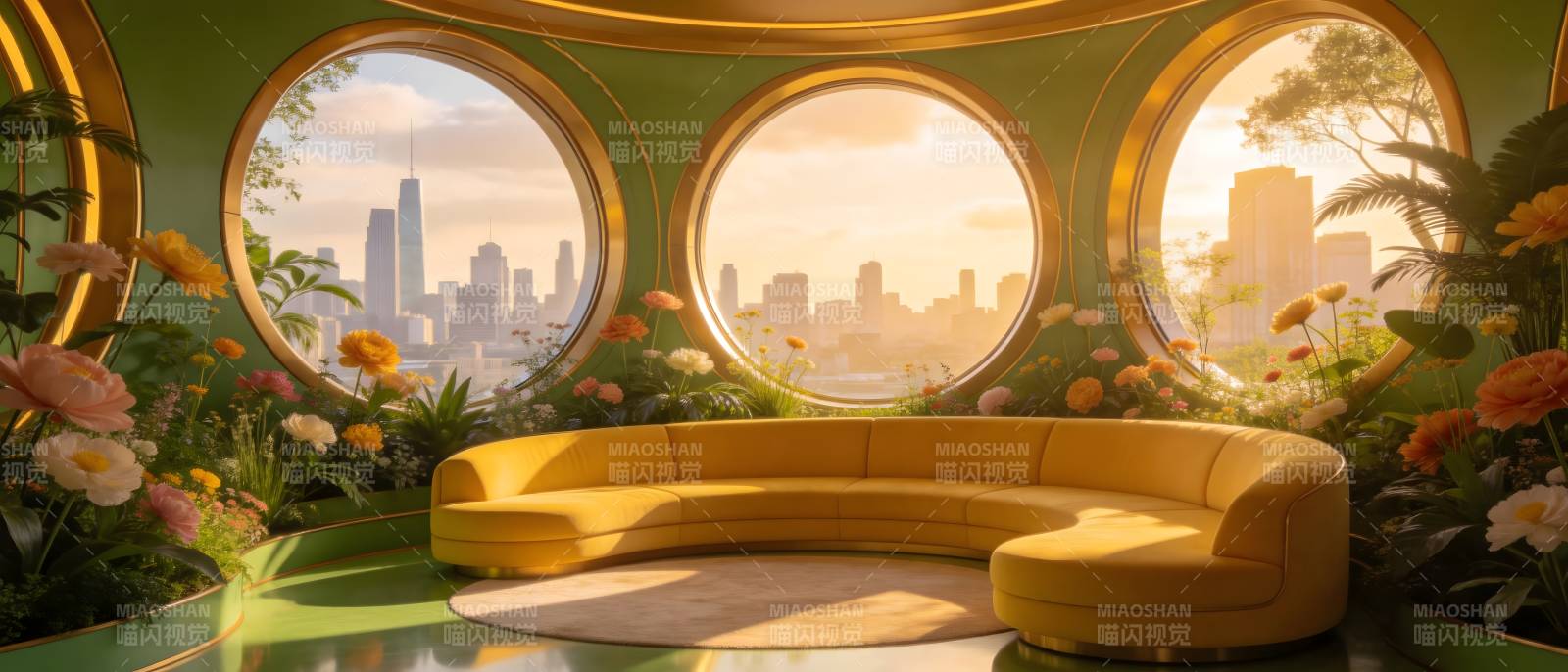 城市花园客厅图片