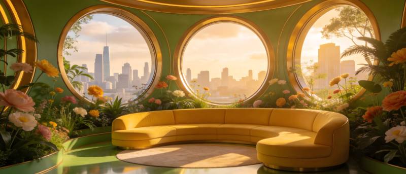 城市花园客厅图片