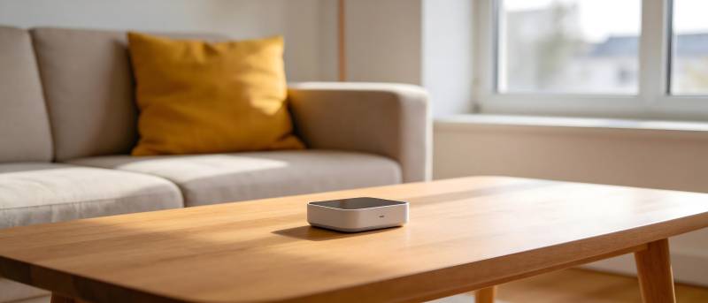 智能音箱静置于客厅图片