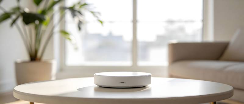智能音箱静置于客厅图片
