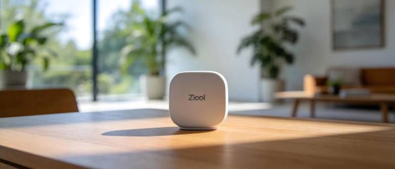 Ziok智能设备静置于木桌图片