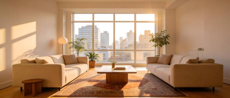 现代客厅阳光明媚图片