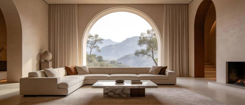 现代客厅山景图图片