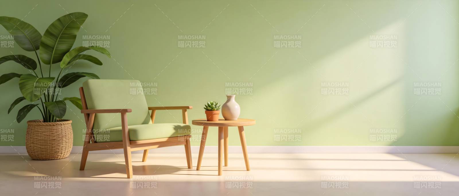 绿意盎然的客厅一角图片