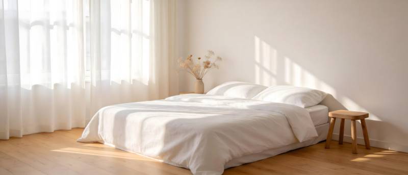 简约卧室阳光照耀图片