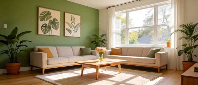 绿意盎然的客厅图片