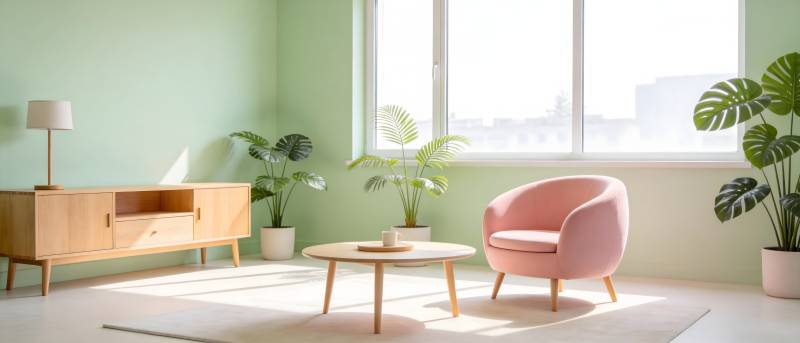 清新绿意客厅图片