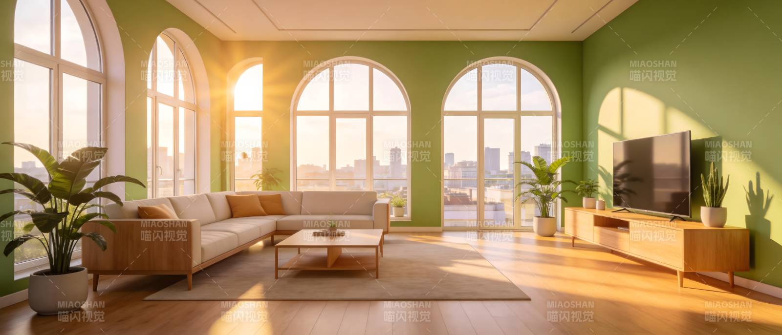 绿意盎然的客厅图片