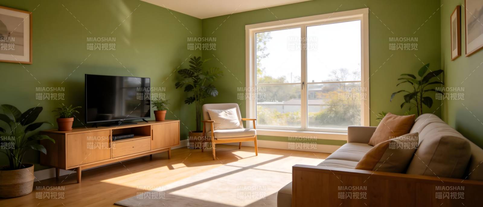 绿意盎然的客厅图片