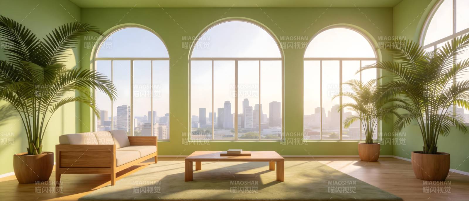 绿意盎然的客厅图片