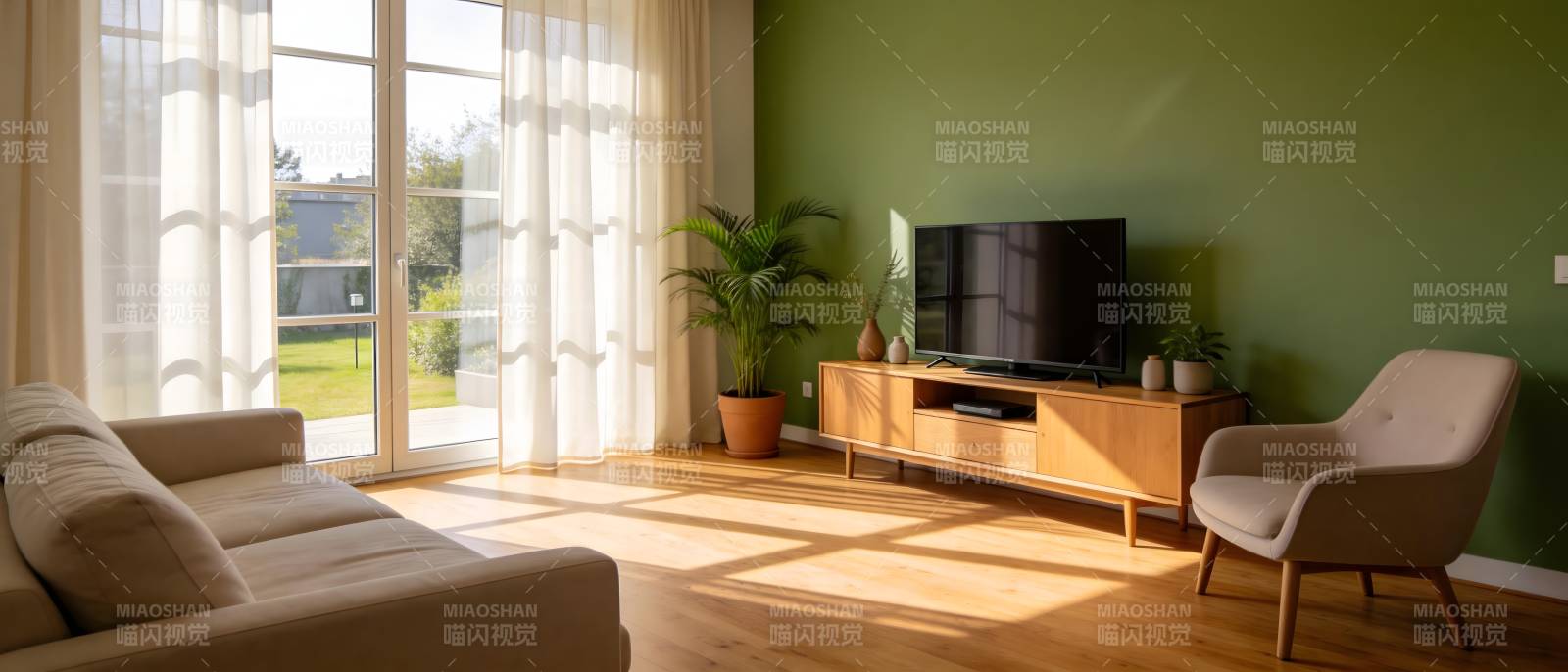 现代客厅阳光明媚图片