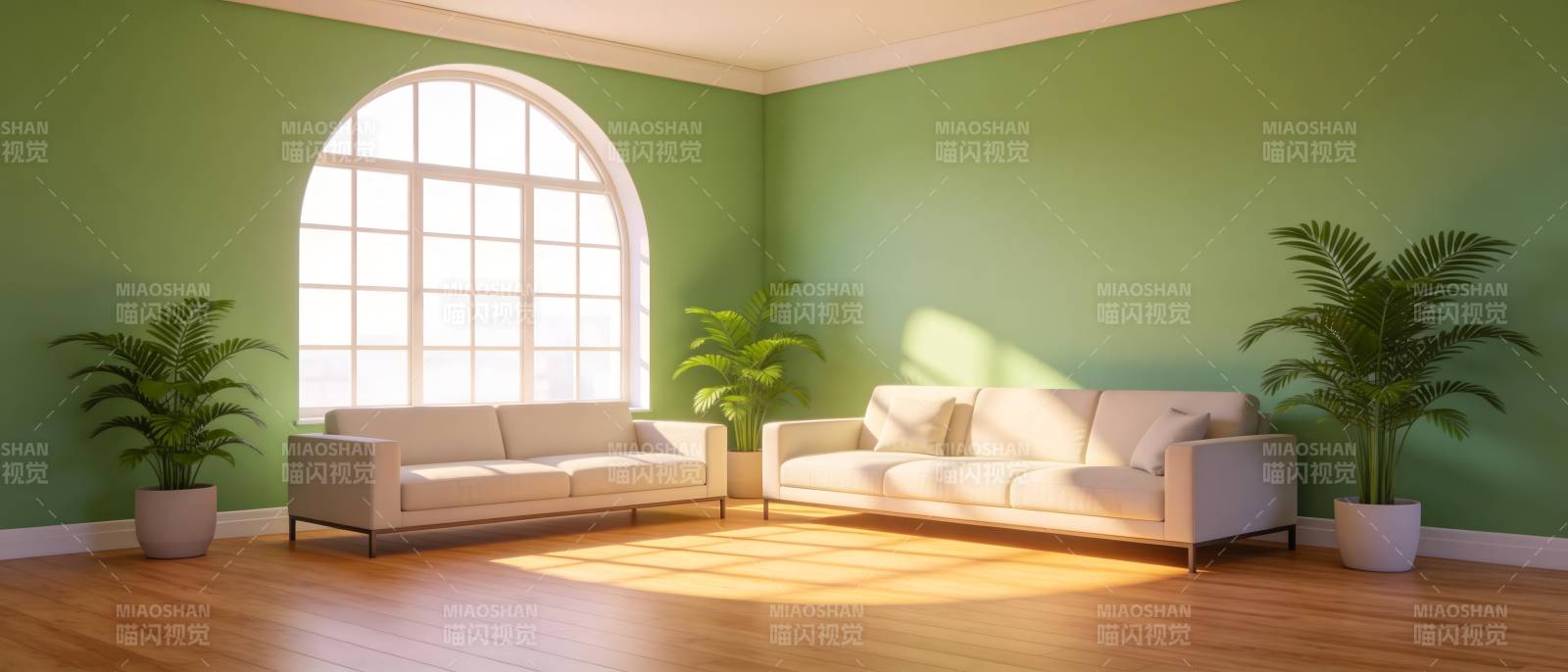 绿意盎然的客厅图片