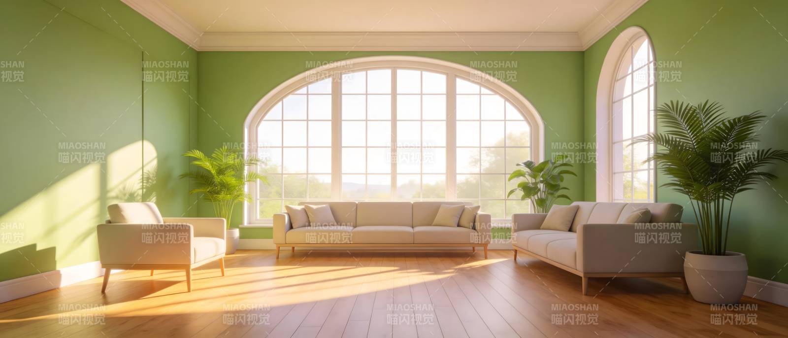 绿意盎然的客厅图片