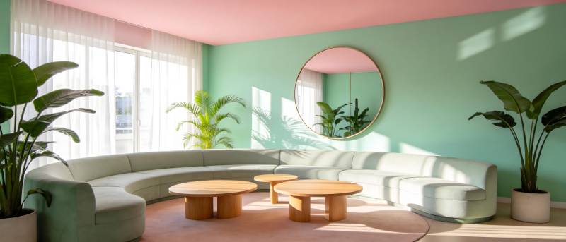 现代客厅绿意盎然图片