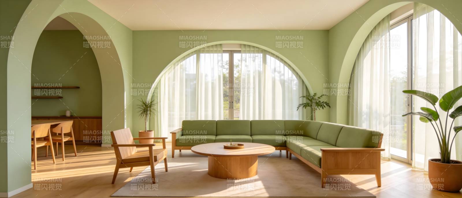 绿意盎然的客厅图片