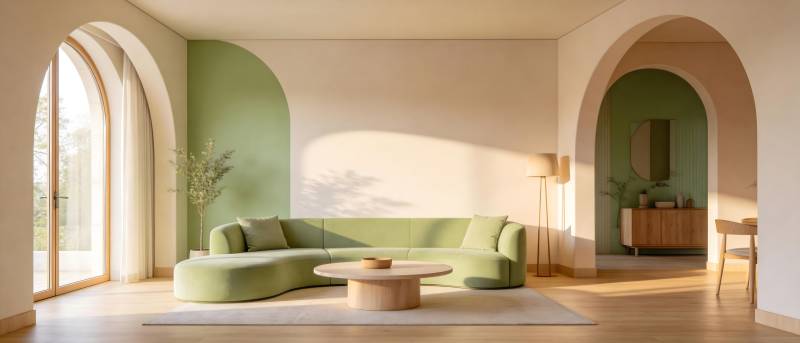 绿意盎然的现代客厅图片