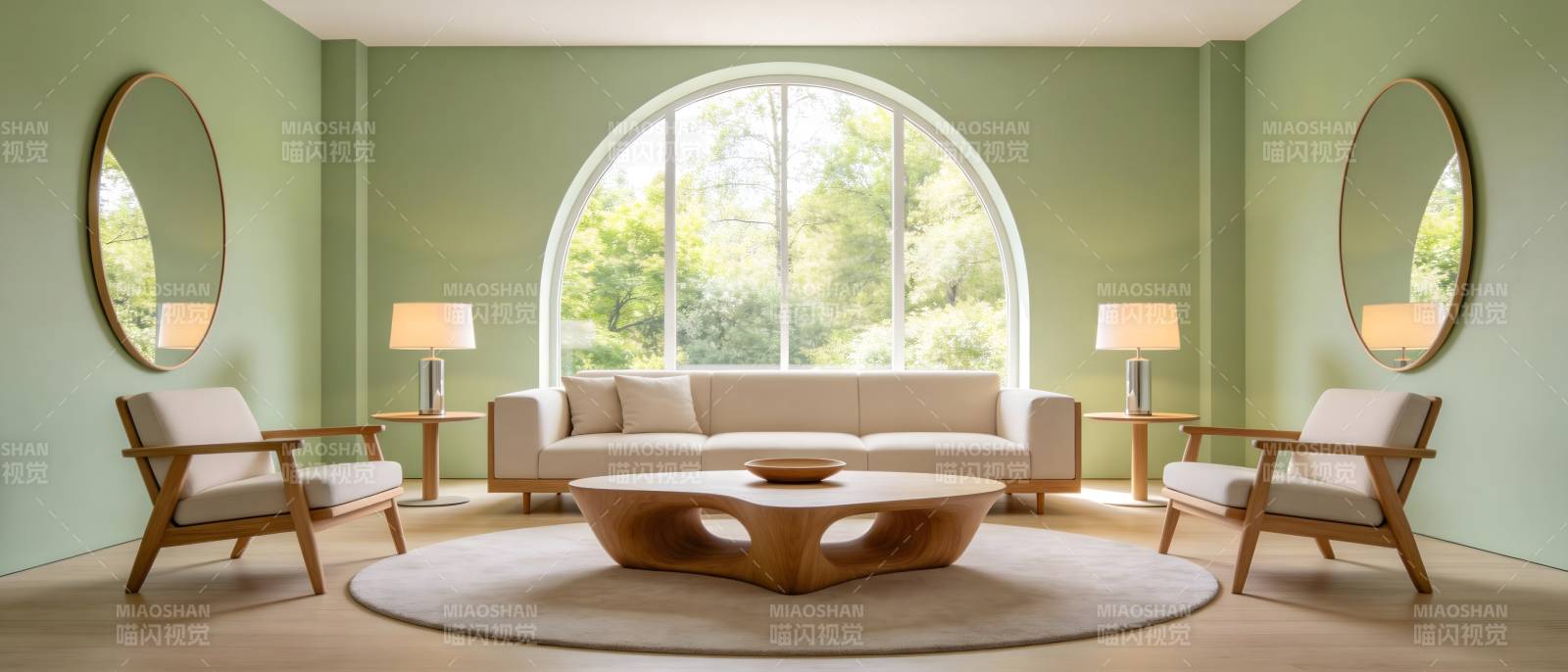 绿意盎然的客厅图片