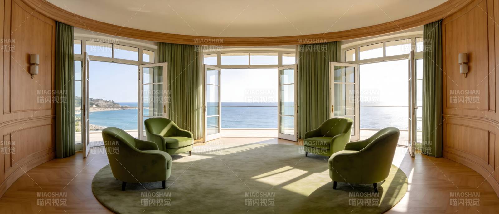 海景客厅 绿意盎然图片