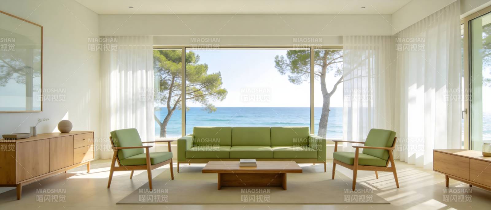 海景客厅 绿意盎然图片