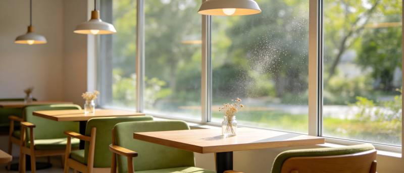 明亮窗边咖啡馆图片