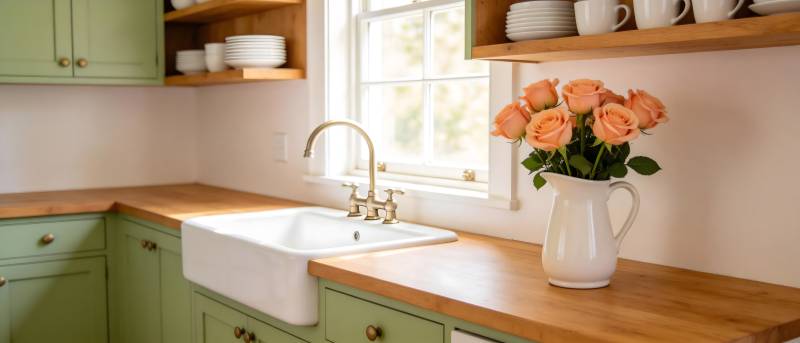 温馨厨房一角图片