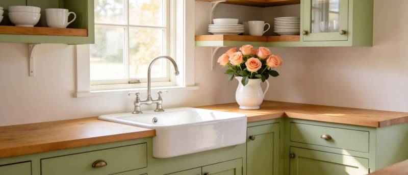 温馨厨房一角图片