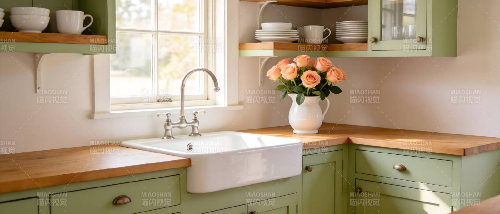 温馨厨房一角图片