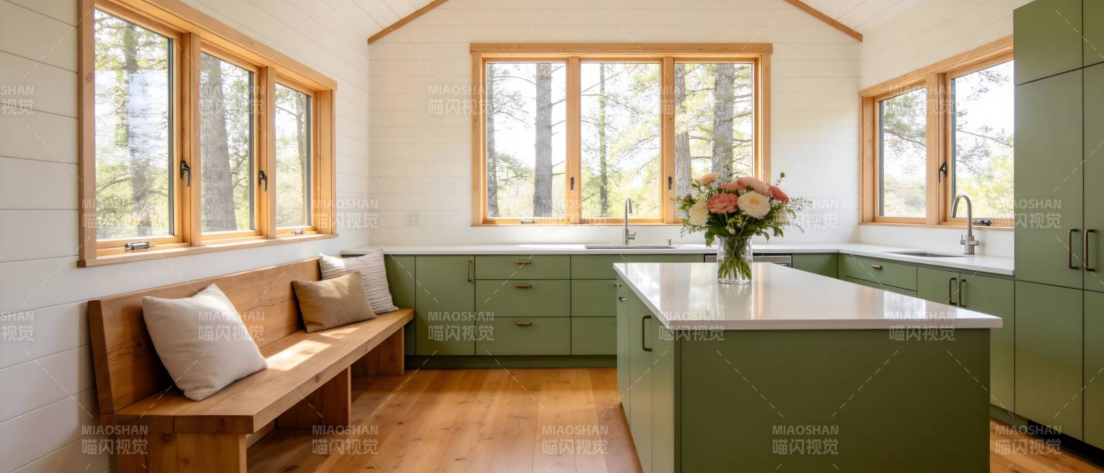 清新厨房 绿意盎然图片