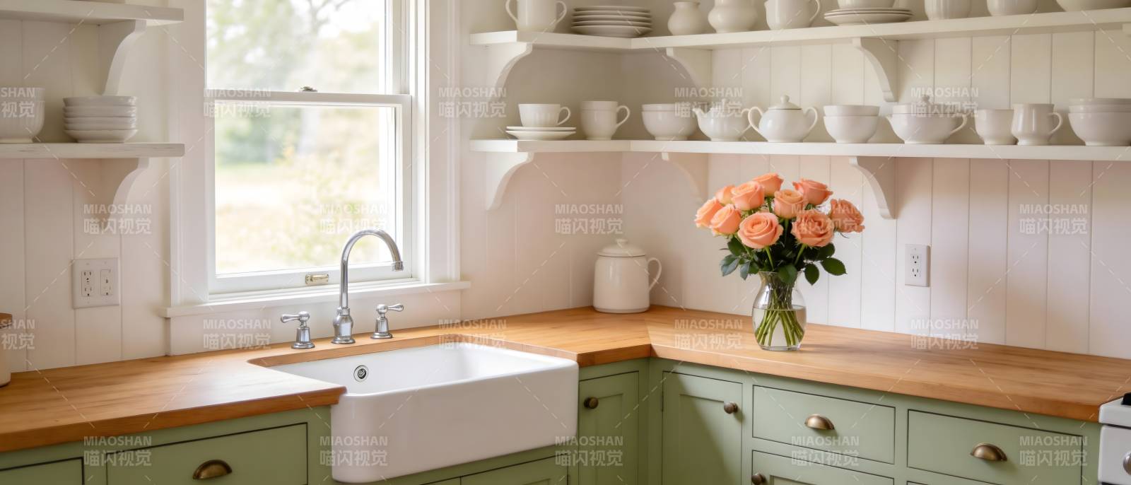 温馨厨房一角图片