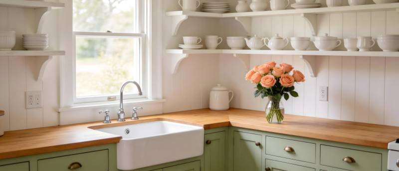 温馨厨房一角图片