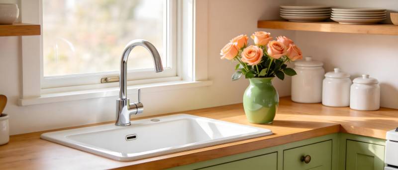 温馨厨房一角图片