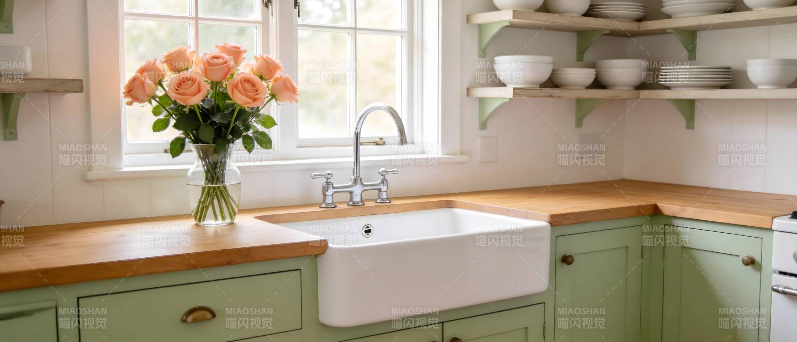 温馨厨房一角图片