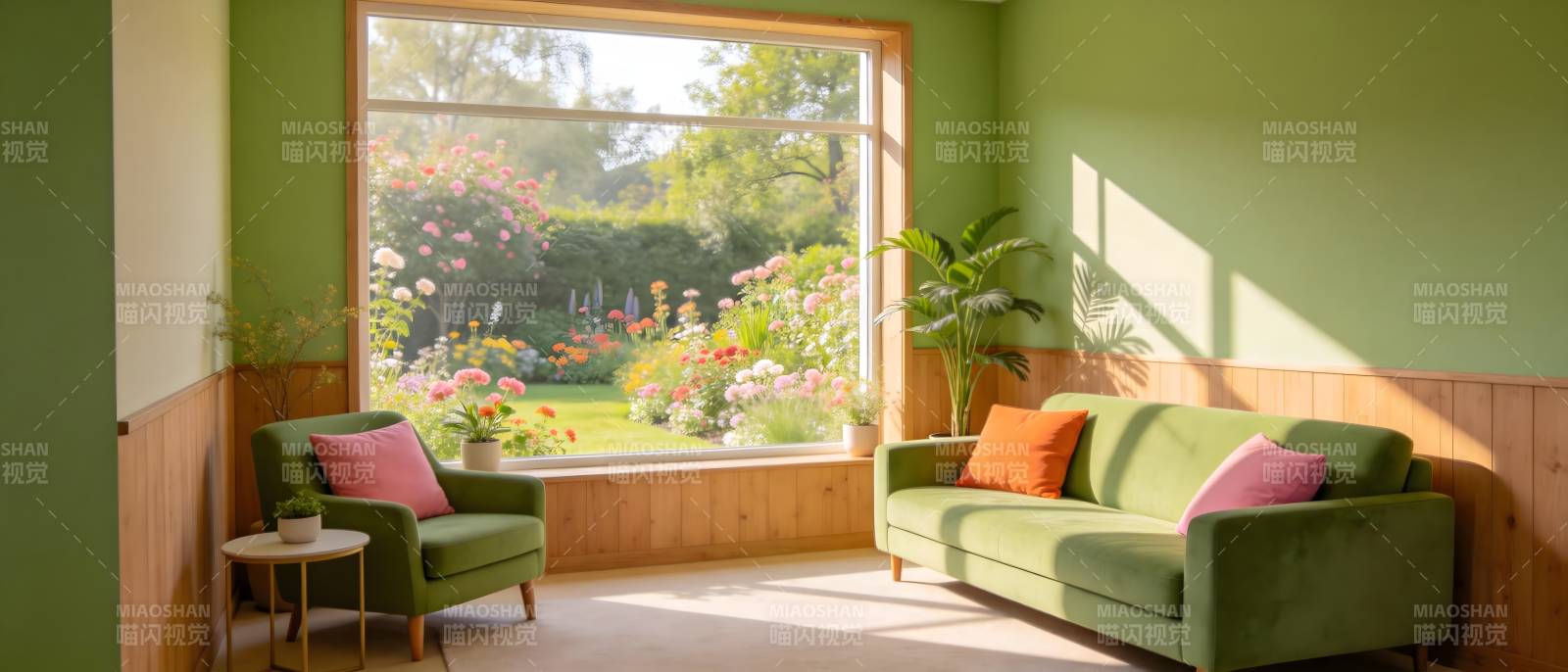 绿意盎然的客厅图片