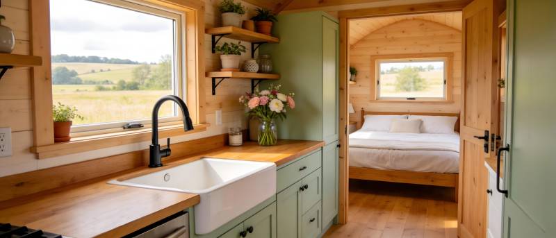 温馨木屋小厨房图片