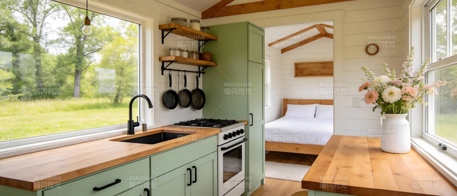 田园风格小屋厨房图片