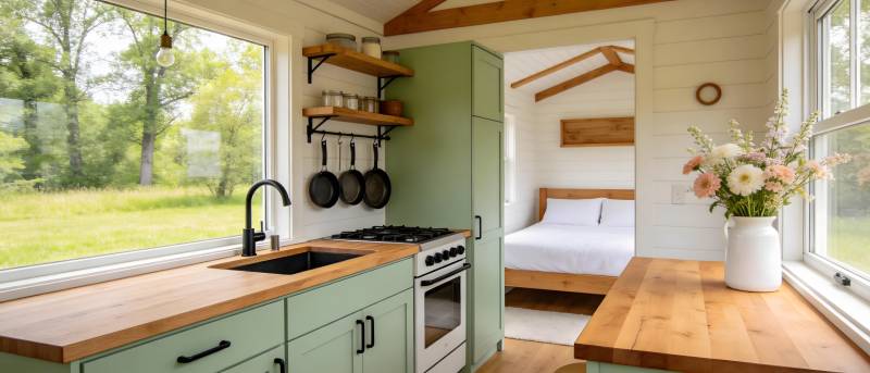 田园风格小屋厨房图片