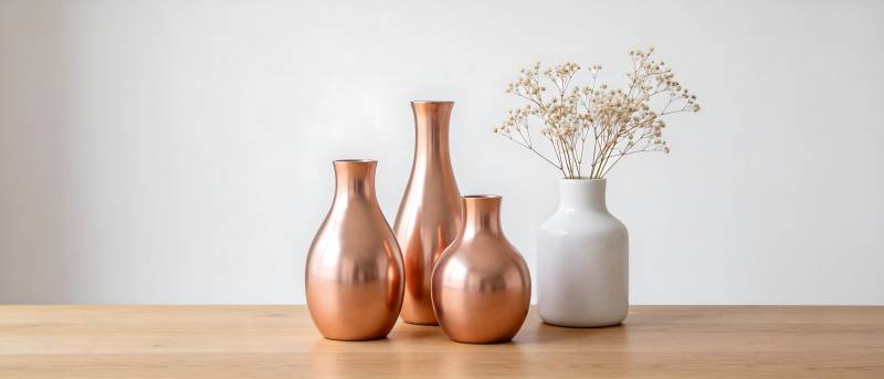 铜色花瓶静物摆设图片