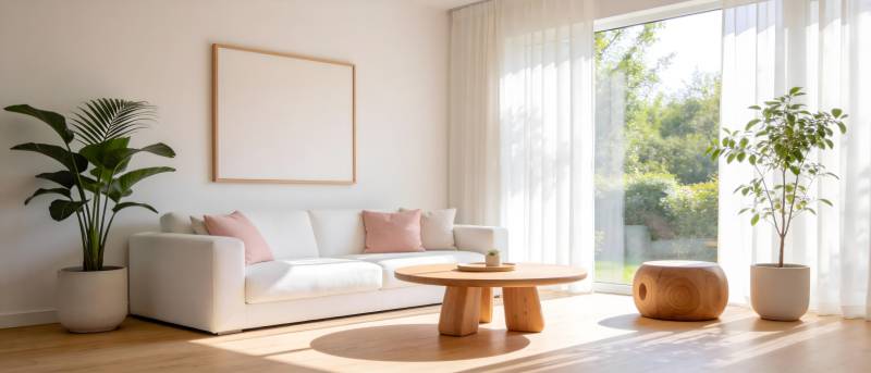 简约客厅绿植点缀图片