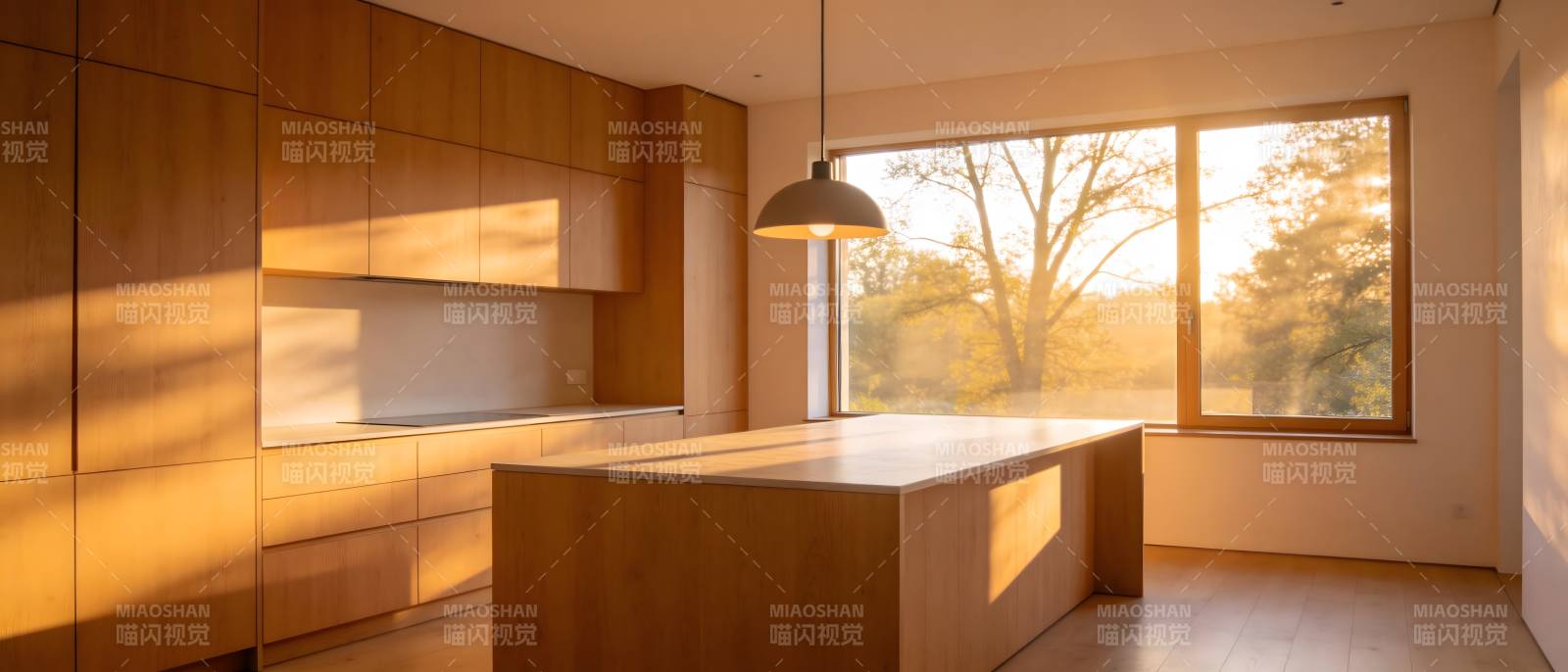 现代厨房阳光照耀图片