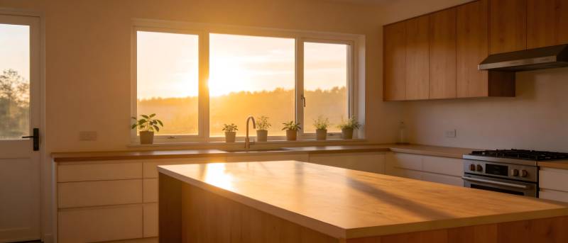 厨房晨光美景图片