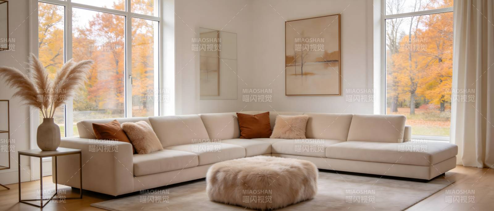 秋日客厅温馨一角图片