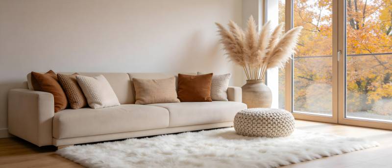 温馨客厅秋景图图片